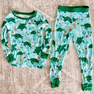 Little Sleepies Sea Turtle Friends Two Piece Set Bamboo Pajamas Ocean Pals 3T